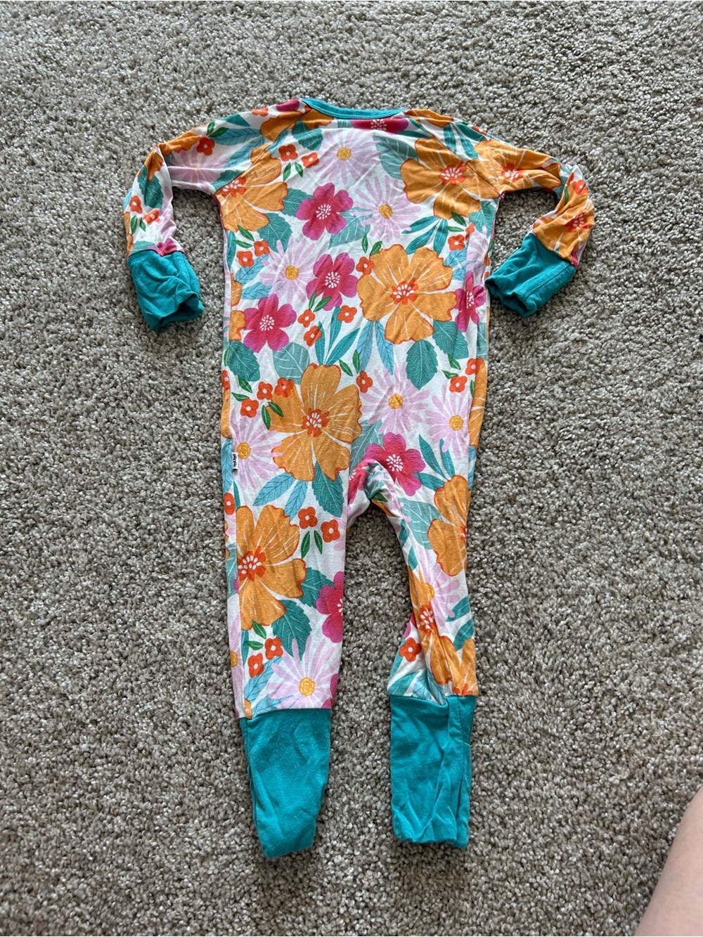 Little Sleepies Beachy Blooms Floral Zippy - Size 3-6 - Picture 3 of 3